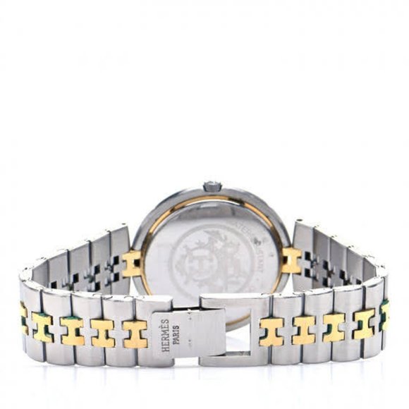 Hermes Stainless Steel 33mm Clipper Quartz Watch White - Picture 2 of 6